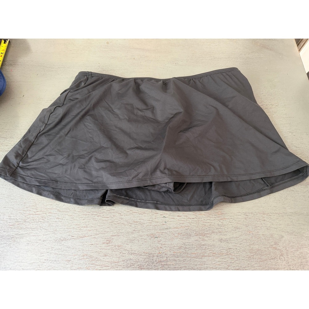 24th & Ocean Womens Black Swim Skirt Built-in Brief Size Large TF5WR97